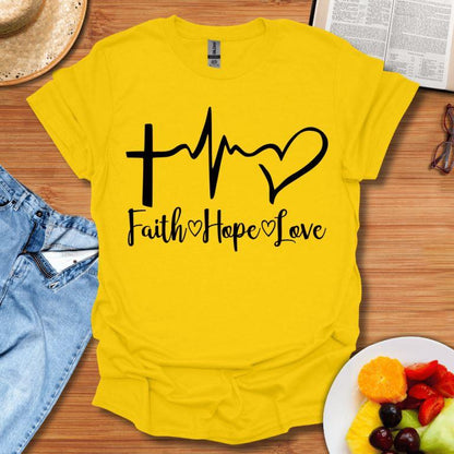 Faith Hope Love Design T-Shirt