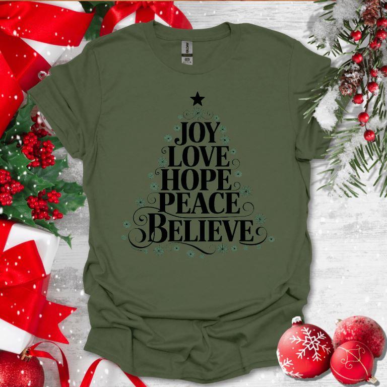 Joy Love Hope Peace Believe T-Shirt